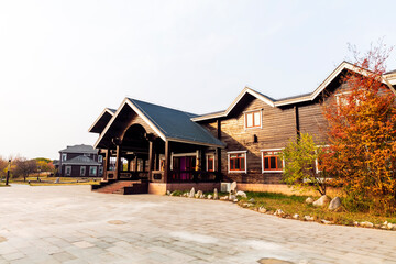 Wood villas in autumn