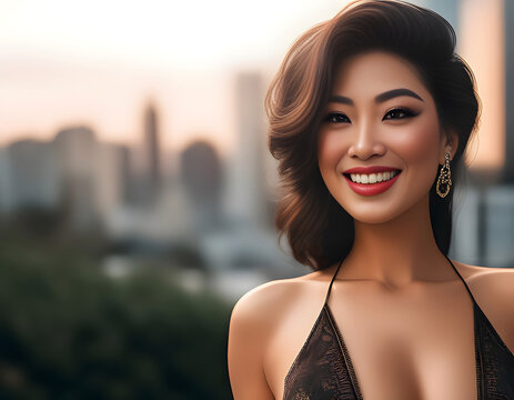 A beautiful Asian woman. Generative ai