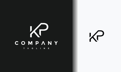 monogram initial letter KP logo