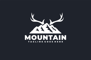 mountain deer antlers logo