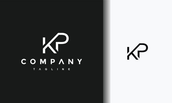monogram initial letter KP logo