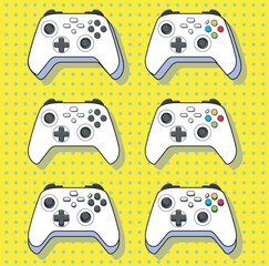 Gamepad controller cartoon white version bundle set © Danfuadhy