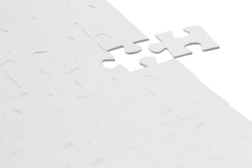 White puzzle pieces, cut out