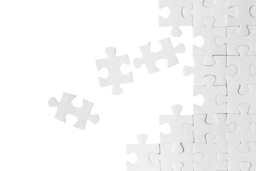 White puzzle pieces, cut out