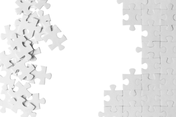 White puzzle pieces, cut out