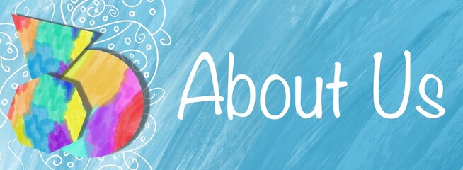 About Us Blue Colorful Design Elements Text Horizontal 
