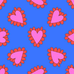 retro psychedelic patterns-hearts and valentines for February 14th.Funky and groovy heart shapes ornaments.Hippie rainbow backgrounds only good vibes.valentine's day 1970-1980