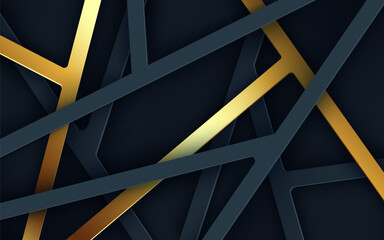 Abstract black gold dimension line triangle background. eps10 vector