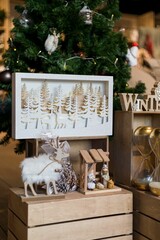 Selective of decorations near a Christmas tree