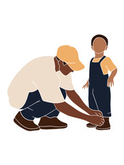 Abstract father with baby illustration. Vector illustration.