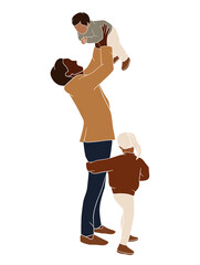 Fototapeta na wymiar Abstract father with baby illustration. Vector illustration.
