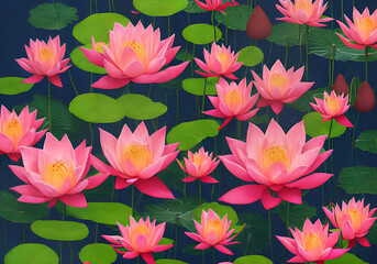 Text space neon lotus realistic bokeh.