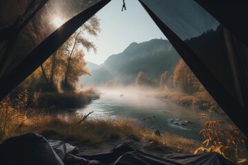 Scenic View From Inside A Camping Tent