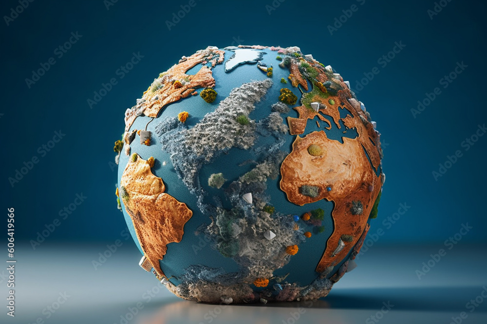 Leinwandbilder a globe-shaped earth made of recycled materials, representing the importance of sustainable practice