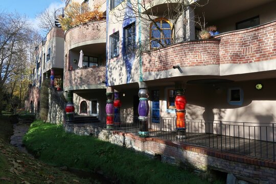 Residential building designed by Friedensreich Hundertwasser