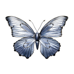 Silvery blue butterfly -  Glaucopsyche lygdamus. Transparent PNG. Generative AI