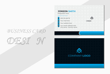 Blue Stylish Business Card. Creative and Clean Business Card Template.Double-sided Business card.Minimalist Business Card Template.