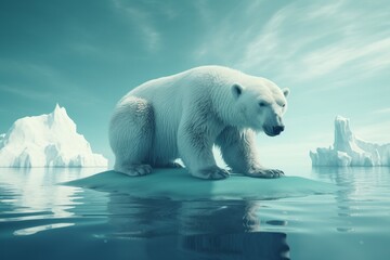 Plakat Polar bear ice. Generate Ai