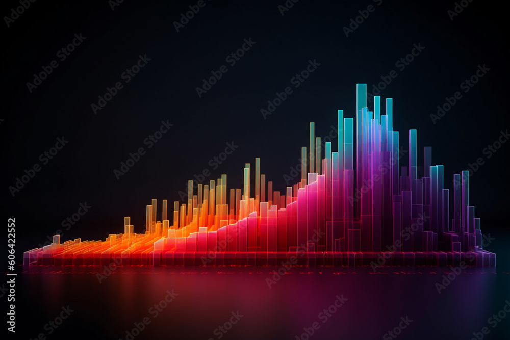 Poster a minimalist graphic design of a stock market chart, focusing on the ascending and descending lines 