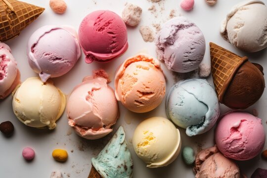 Delicious Scoops of Ice Cream Background