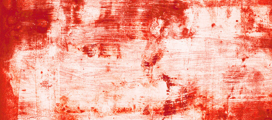 The splatters of red paint resemble fresh blood, their jagged edges contributing to a sense of unease. The stains, reminiscent of Halloween horrors