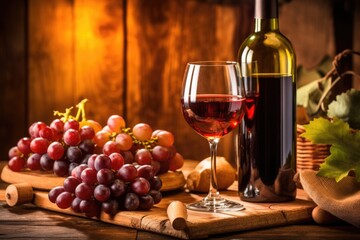  wine and grapes, ai generative