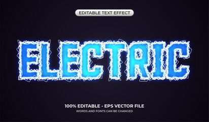 Electric wave text effect. Editable high-voltage text effect