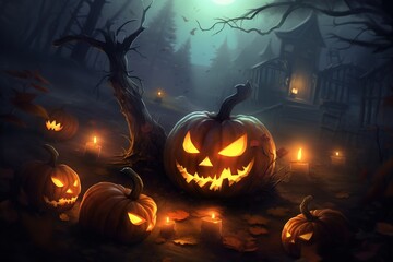 Naklejka premium halloween background -Ai