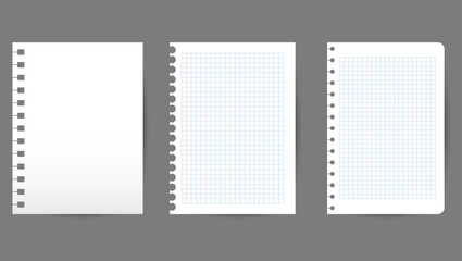 Notebook paper , isolated on gray  background , illustration Vector EPS 10