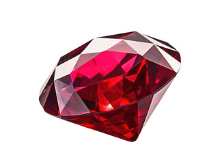 Ruby transparent background, png, red ruby stone isolated, generative ai