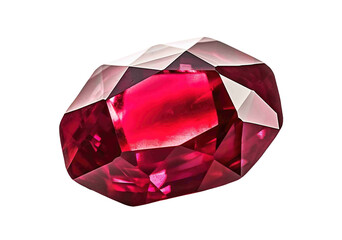 Ruby transparent background, png, red ruby stone isolated, generative ai