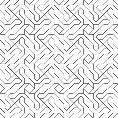 Vector seamless pattern. Modern stylish texture. Monochrome, linear abstract background.