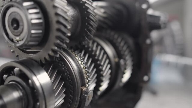 mechanisms in heavy equipment, gearbox and gears of the transmission mechanism
