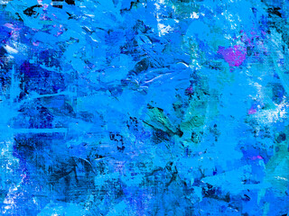 Hand drawn oil painting. Abstract art background. Oil painting on canvas. Color texture. Fragment of artwork. Spots of paint. Brushstrokes of paint. Modern art. Contemporary art. Colorful canvas.