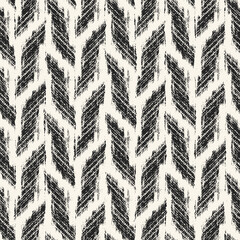 Monochrome Distressed Knit Textured Herringbone Pattern