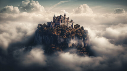 Fototapeta na wymiar castle in clouds