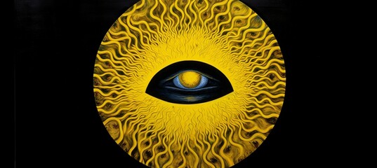 Yellow Circle Surreal, Generative AI, Illustration