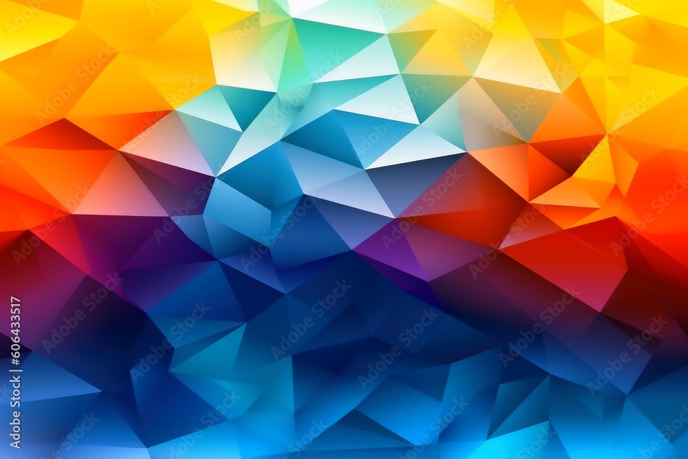 Wall mural gradient geometric triangular colorful background created with generative ai technology.