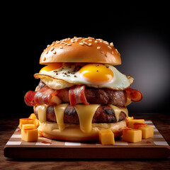 burger and egg 300pp