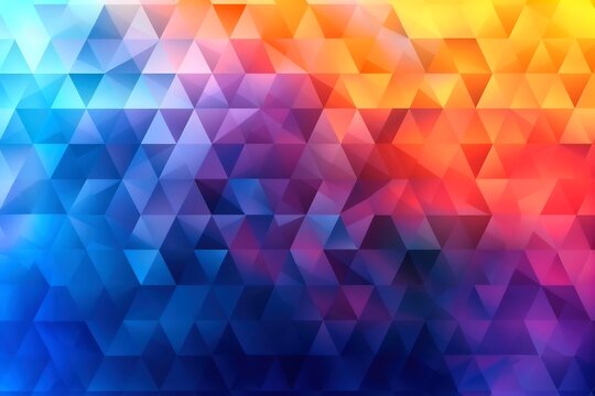 Gradient geometric triangular colorful background created with generative AI technology.