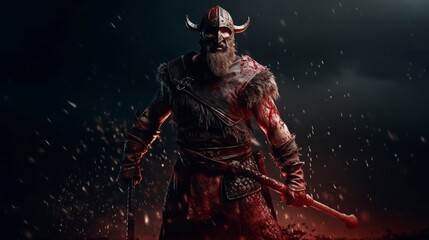 Fototapeta premium Viking Warrior, Generative AI, Illustration