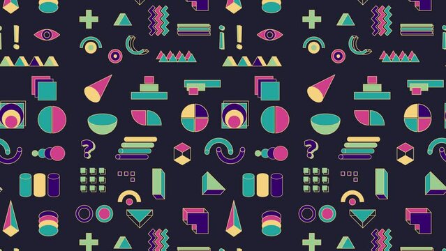 seamless animated pattern with instruments