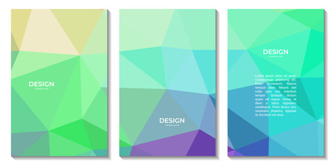 set of covers. set of book covers. set of flyers. abstract colorful geometric background with triangles