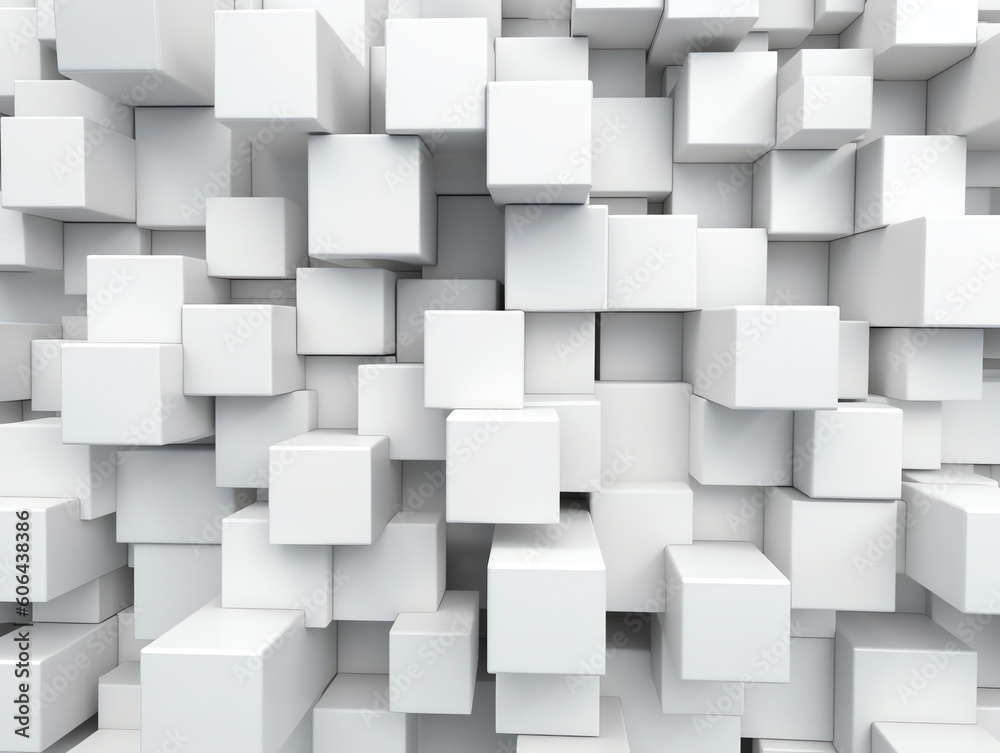 Aufkleber AI generated: Abstract modern square background. White and grey geometric pattern texture. vector art illustration