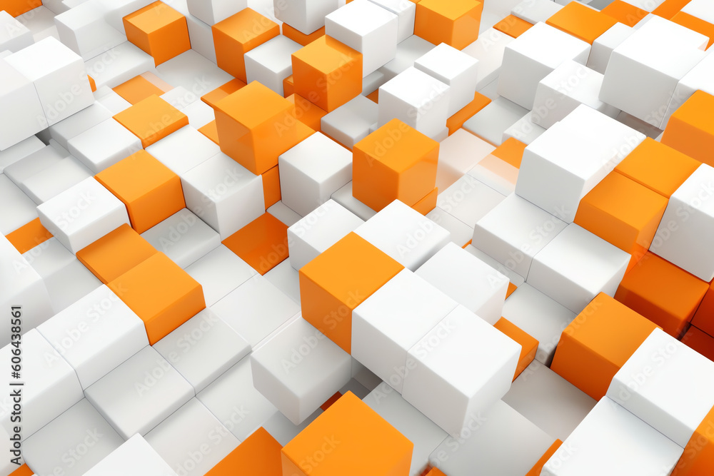 Fototapete ai generated: abstract modern square background. white and grey geometric pattern texture. vector ar