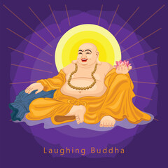 Happy Laughing buddha vector