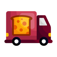 Mobile confectionery Unit concept, Food Truck vector color icon design, Bakery and Baked Goods symbol, Culinary and Kitchen Education sign, Recipe development stock illustration