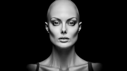 Very Pretty Woman Portrait in extreme LowKey Style Digital Art Generative AI KI Cover Magazin Bachground