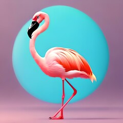 flamingo illustration design generative ai