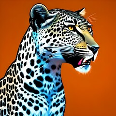 Leopard illustration design generative ai